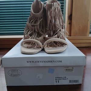 Steve Madden Fringed Sandals - Blush